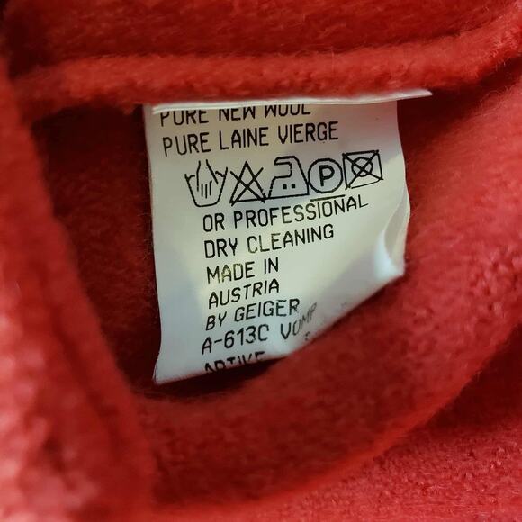 Geiger Austria Sweater Wool Coat 36 US M Orange Fall Long Sweater Jacket - Picture 7 of 16